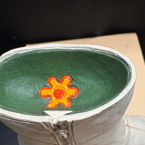 Just The Right Shoe Cream Heeled Boots - Picture 5 of 6